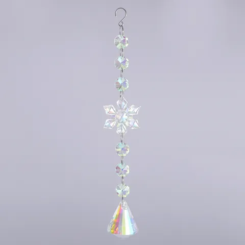 Atrapasol de Cristal Navidad Copo de Nieve Ornamento Colgante AB Irisado Prisma Ventana Jardín Hogar Decoración Regalo