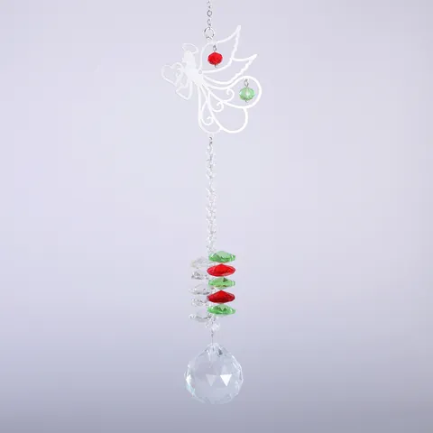 Atrapasoles de Cristal K9 Ornamento Colgante Con Prisma de Bola de Cristal Acero Inoxidable Mariposa Copo de Nieve Ángel Campana Para Ventana Jardín Hogar Decoración