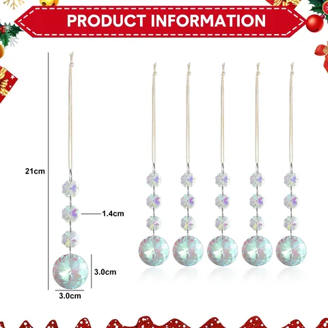 Atrapasol de Cristal de Vidrio Color Aurora AB Colgante de Bola de Prisma Adorno Colgante Creador de Arcoíris para Ventana Hogar Jardín Navidad Boda