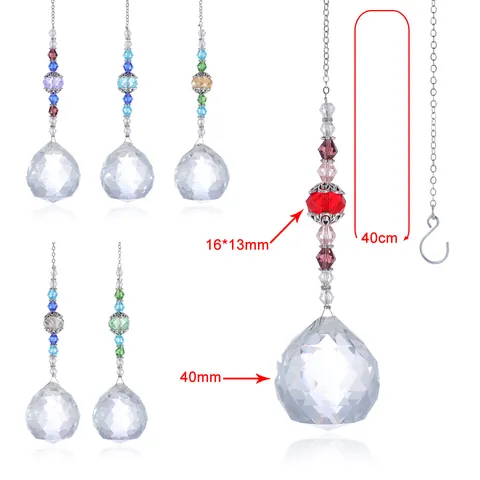 Faceted Crystal Ball Suncatcher Prism Hanging Pendant Rainbow Maker Ornament For Home Garden Window Wedding Christmas Decoration