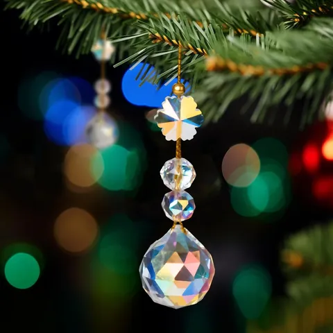 Addobbi Natalizi in Cristallo a Sfera Acchiappasole in Vetro Iridescente AB per Albero di Natale Matrimonio Festa Decorazioni Sospese Oro