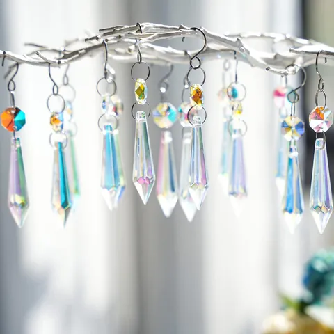 Luxury K9 Crystal Prism Suncatcher Pendants Aurora Color Rainbow Maker Hanging Ornaments For Home Window Wedding Party Decor