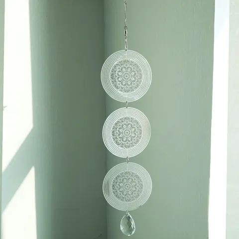 3D Ανοξείδωτο Ατσάλι Περιστρεφόμενο Wind Spinner Μαντάλα Χριστουγεννιάτικο Δέντρο Μάτι Διακόσμηση Κήπου Με Κρύσταλλο