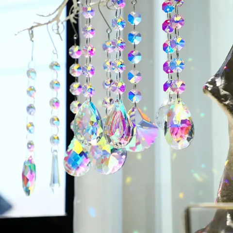 AB Επικάλυψη Κρυστάλλινο Suncatcher Πρίσμα Κρεμαστά Διακοσμητικά Με Ανοξείδωτα Άγκιστρα Για Διακόσμηση Παραθύρου Κήπου