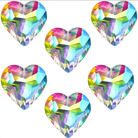 Heart Crystal Suncatcher Prism Rainbow Maker Multifaceted Hanging Ornament Window Light Catcher For Home Garden Decor