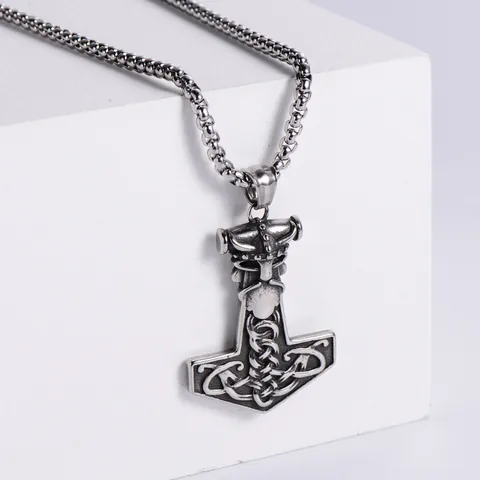 Μενταγιόν Σφυρί Του Θορ Mjolnir Βίκινγκ Κολιέ Από Ανοξείδωτο Ατσάλι 304 Ρετρό Κέλτικος Κόμβος Κοσμήματα Για Άνδρες