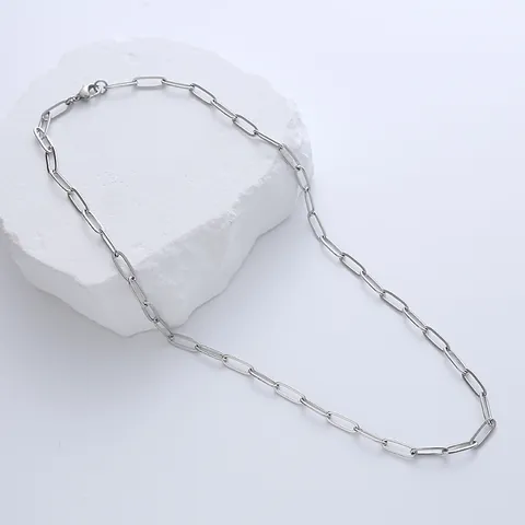 Collana a Catena a Graffetta in Acciaio Inossidabile Minimalista da Donna Toni Oro Acciaio Stile Hip Hop Gioielli