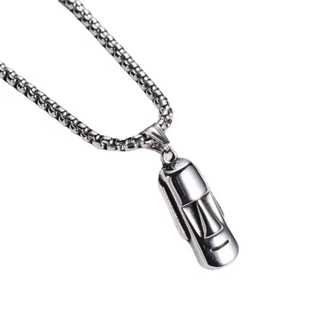 Collier Pendentif Statue De Tête Moai Acier Inoxydable 304 Bijoux Visage Île De Pâques Rétro Vintage
