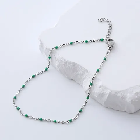 Cavigliera Bohemian in Acciaio Inossidabile Con Perline di Smalto Colorato per Donna Regolabile Oro Argento Estate Gioielli
