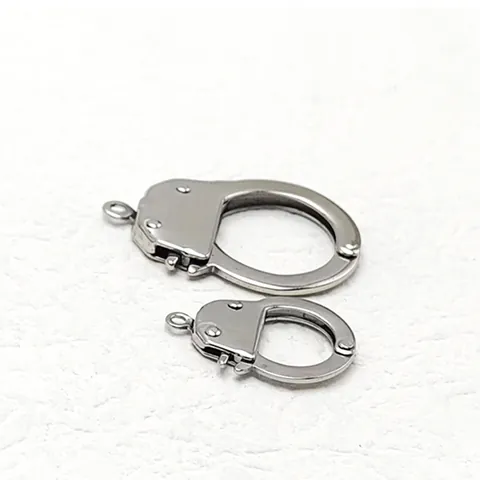Stainless Steel Handcuff Shape Pendant For DIY Necklace Bracelet Making Punk Hip Hop Jewelry Accessory Polished Steel Color DIY Component For Unisex