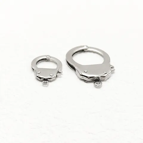 Stainless Steel Handcuff Shape Pendant For DIY Necklace Bracelet Making Punk Hip Hop Jewelry Accessory Polished Steel Color DIY Component For Unisex