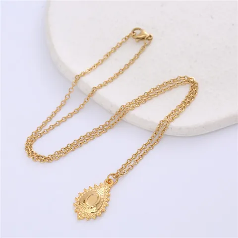 Stainless Steel Gold Plated Pendant Necklace For Women Angel Heart Star Guitar Airplane Cylinder Charm Necklace Jewelry