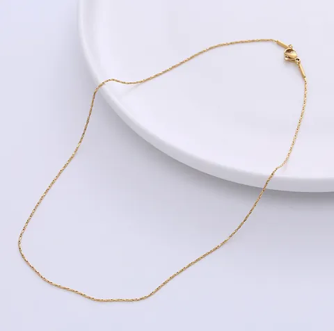 Minimalist Stainless Steel Thin Chain Necklace Gold Silver Plated Clavicle Link Necklace For Men Women Fashion Jewelry