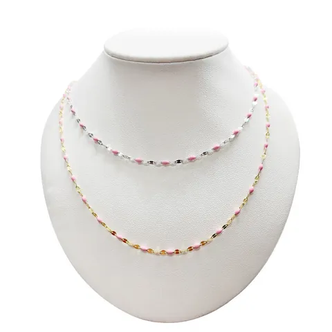 Collana in Acciaio Inossidabile a Forma di Labbra in Smalto Oro Argento Placcato Catena a Olio per Donna Gioielli