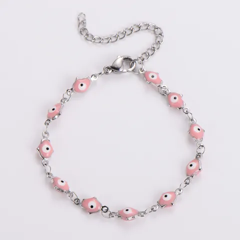 Bracciale Malocchio Mano Di Fatima In Acciaio Inossidabile Per Donna Uomo Oro Argento Placcato Smalto Gioielli Amulet Regolabile