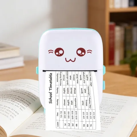 Mini Portable Thermal Printer Bluetooth Wireless Inkless Pocket Label Maker For Photo Notes Study Students Cute Cartoon