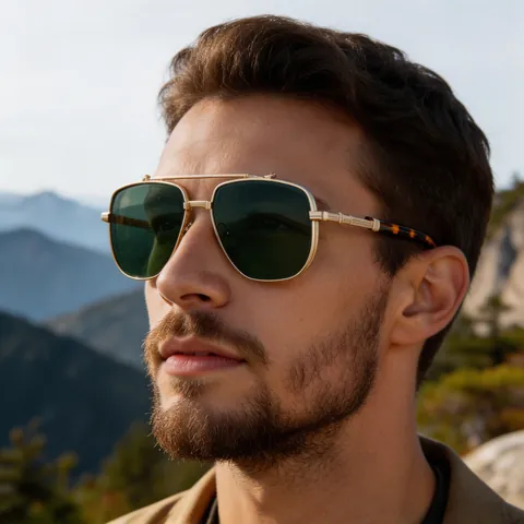 Gafas de Sol Cuadradas Vintage Steampunk Montura de Metal Protectores Laterales Protección UV400 Unisex Punk Moda Conducir