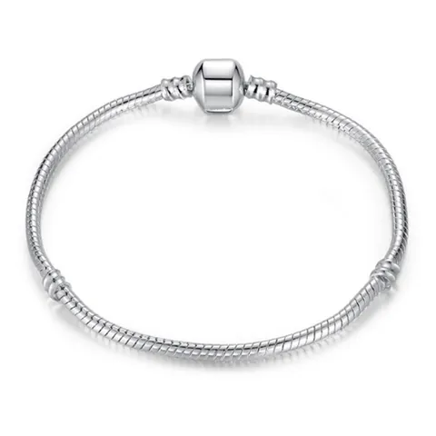 Mode Gold Silber Roségold Versilberte Kupfer Schlangenkette Armband Basis Mit Tonnenverschluss Für DIY Charms Schmuckherstellung Damen