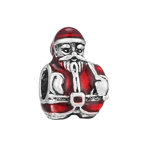 Christmas Santa Claus Snowman Tree Charms Beads Alloy Enamel Rhinestone DIY Jewelry Making Accessories For Bracelets
