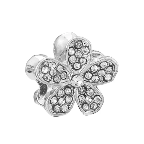 Alloy Rhinestone Sparkling Flower Heart Butterfly Clover Charms Beads For DIY Bracelet Necklace Jewelry Making Women Gift