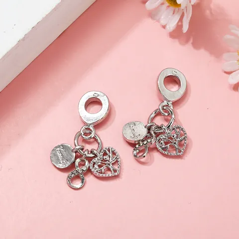 Silver Family Tree Of Life Heart Infinity Pendant Charm With Zirconia For DIY Bracelet Necklace Making Women Jewelry
