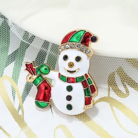 Lussuosi Portatovaglioli di Natale a Forma di Pupazzo di Neve con Strass e Smalto per Decorazione Tavola Feste Accessori in Lega