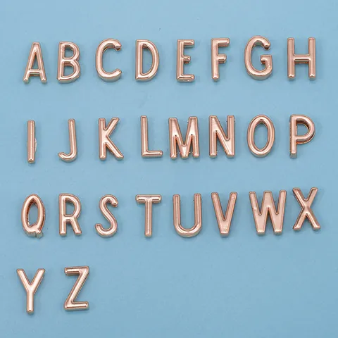 DIY Legierung Roségold Alphabet Charms A-Z Buchstaben Perlen Für Armband Halskette Schmuckherstellung Initial Zubehör