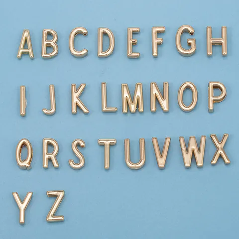 Vergoldete Legierung Alphabet Buchstaben Perlen Für Armband DIY Schmuckherstellung 3D Initialen Alphabet Schieber Charms Für Damen