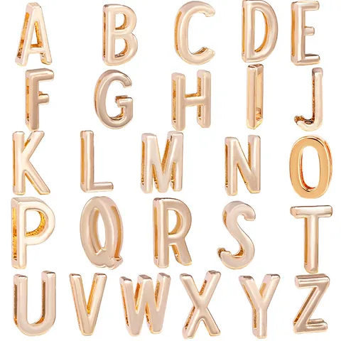 Alphabet Letter Beads Alloy Gold Plated DIY Jewelry Making Charms For Bracelets Necklaces Elegant Fashion