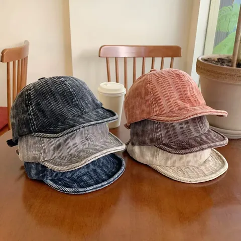 Gorra De Béisbol Vintage De Pana Con Visera Suave Para Hombre Mujer Lavado Visera Corta Estilo Japonés Streetwear Gorra De Skate Al Aire Libre