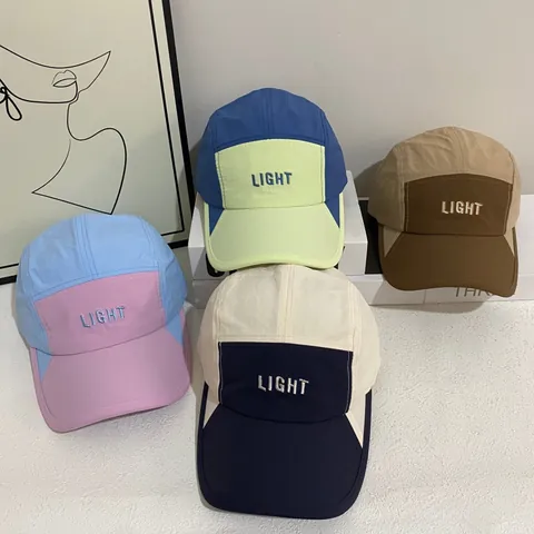 Berretto da Baseball Patchwork Americano Retro per Uomo Donna LIGHT Ricamo a Lettere Asciugatura Rapida Regolabile Hip Hop Hat