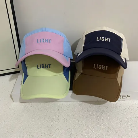 Berretto da Baseball Patchwork Americano Retro per Uomo Donna LIGHT Ricamo a Lettere Asciugatura Rapida Regolabile Hip Hop Hat