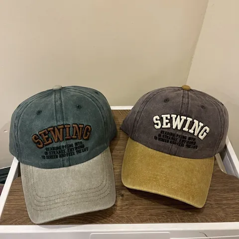 Vintage Gewaschene Baumwolle Baseballkappe Für Damen Herren Stickerei SEWING Buchstaben Patchwork Distressed Sonnenhut Lässig Retro Dad Hat