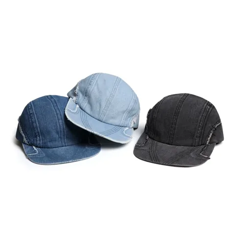 Berretto da Baseball in Denim Lavato Vintage per Uomo Donna Effetto Usurato Bordi Sfilacciati Cappello Camper Regolabile