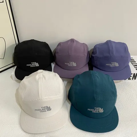 Outdoor 5 Panel Camper Hat Ripstop Quick Dry Baseball Cap Mountain Logo Adjustable Sun Protection Sport Hat For Men Women