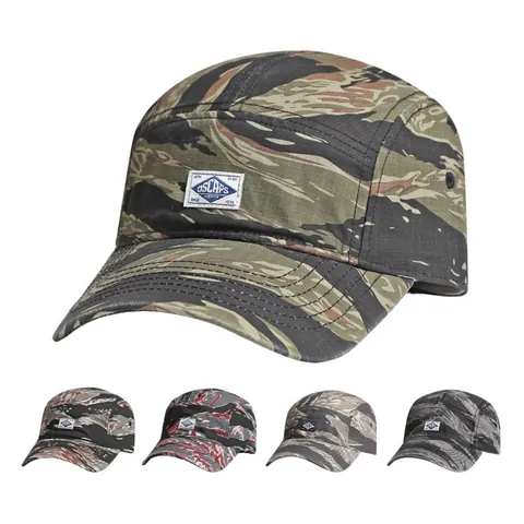 Gorra de Béisbol de 5 Paneles de Camuflaje Vintage Algodón Ripstop Ala Corta Sombrero de Sol para Exterior Unisex