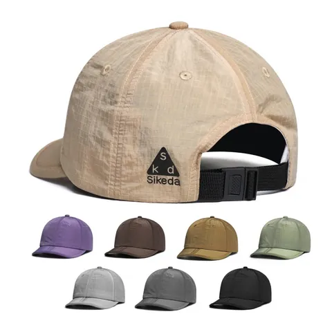 Quick Dry Baseball Cap Short Brim Outdoor Lightweight Breathable Sun Hat Adjustable Ripstop Nylon Sport Hat Women Men