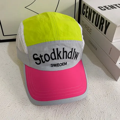 Gorra de Béisbol de Malla en Color de Contraste Transpirable de Secado Rápido Sombrero de Sol Outdoor Streetwear 5 Paneles para Hombre Mujer