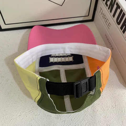 Colorblock Quick Dry 5-Panel Baseball Cap Letter Embroidery Adjustable Outdoor Sun Shade Streetwear Sport Hat For Men Women