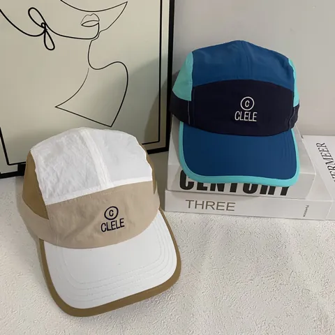 Gorra Camper de 5 Paneles de Secado Rápido Bloque de Color Gorra de Béisbol Deportiva al Aire Libre Ajustable para Hombre Mujer