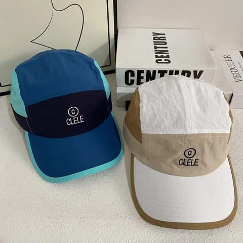 Gorra Camper de 5 Paneles de Secado Rápido Bloque de Color Gorra de Béisbol Deportiva al Aire Libre Ajustable para Hombre Mujer