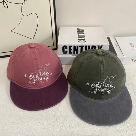 Gorra de Béisbol de Algodón en Bloques de Color Unisex Con Bordado de Unicornio Sombrero de Sol Casual Ajustable Para Viajes