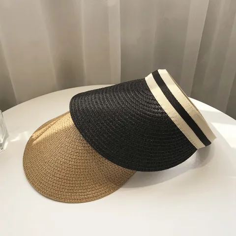 Damen Korean Stroh Sonnenvisier Hut Breite Krempe Faltbar Papier Sonnenschutz Für Strand Sommer Outdoor Reisen Lässig