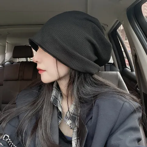 Berretto Slouchy Donna in Maglia a Nido d'Ape Invernale Caldo Cotone Berretto Baggy per Uso Quotidiano Casual