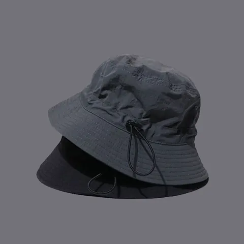Quick Dry Polyester Bucket Hat For Men Women Adjustable Drawstring Sun Protection Packable Fishing Hat Outdoor Summer Travel Hat