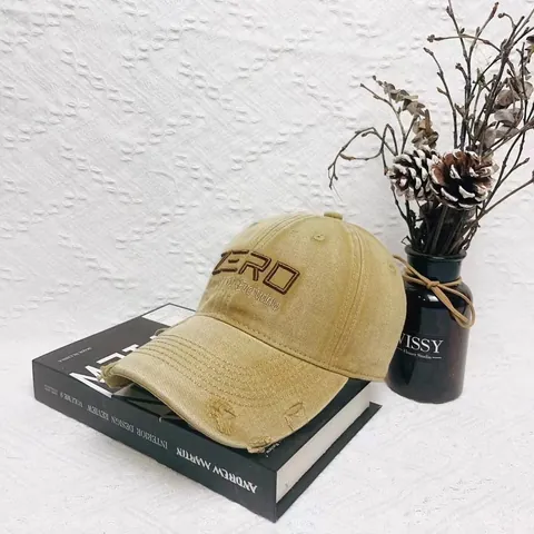 Cappellino da Baseball Vintage Lavato Effetto Usurato Uomo Donna ZERO Lettere Ricamo Cotone Tela Regolabile Dad Hat Streetwear