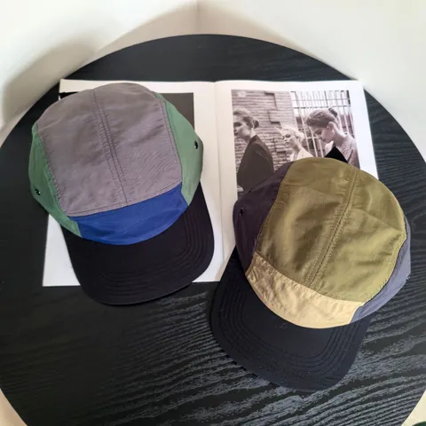 Cappello da Campeggio 5 Pannelli ad Asciugatura Rapida Patchwork a Blocchi di Colore Berretto da Baseball Outdoor Hip Hop per Uomo Donna