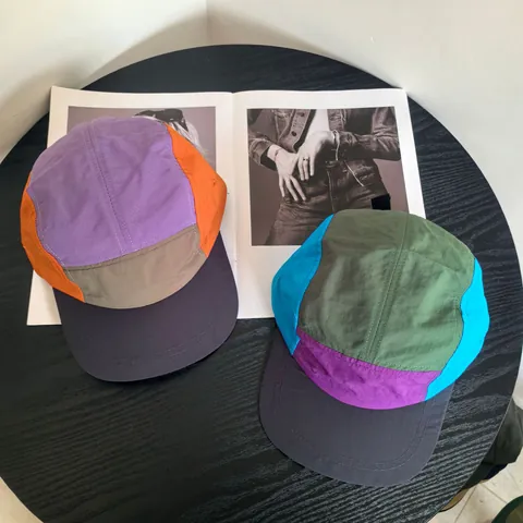Cappello da Campeggio 5 Pannelli ad Asciugatura Rapida Patchwork a Blocchi di Colore Berretto da Baseball Outdoor Hip Hop per Uomo Donna