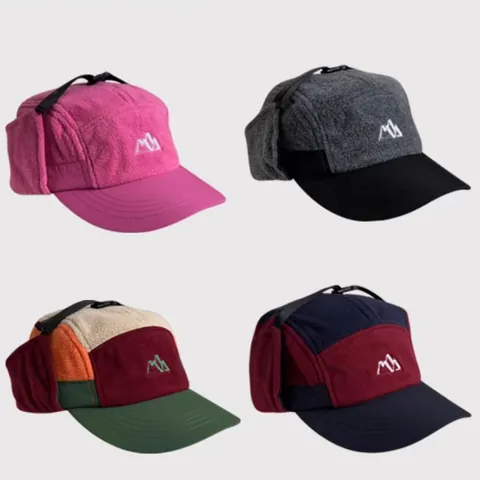 Japanese Workwear Color Block Ear Protection Hat Winter Warm Thick Cotton Outdoor Hiking Climbing Bomber Hat For Men Women