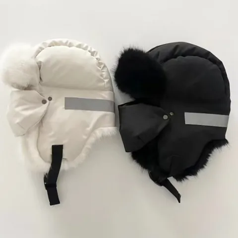 Donna Invernale Colbacco Antivento Cappello Aviatore Fodera Pelliccia Sintetica Striscia Riflettente Caldo Sci Ciclismo